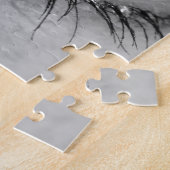 Oog met groene iris bekijkt het concept viewer mac legpuzzel (Zijkant)