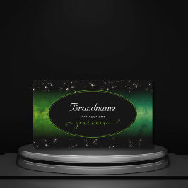 Oog met groene marmer Black Cute Glitter Stars Visitekaartje