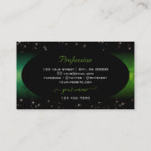 Oog met groene marmer Black Cute Glitter Stars Visitekaartje (Achterkant)