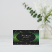 Oog met groene marmer Black Cute Glitter Stars Visitekaartje (Staand voorkant)