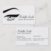 Oog met lange wimpers Lash Extension visitekaartje (Voorkant / Achterkant)