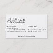 Oog met lange wimpers Lash Extension visitekaartje (Achterkant)