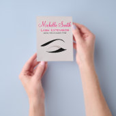 Oog met lange wimpers wimper extensie branding flyer (Hand)