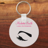 Oog met lange wimpers wimper extensie branding sleutelhanger (Voorkant)