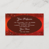 Oog met rode gemarmerde glittersterren Initialen Visitekaartje (Achterkant)