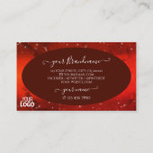 Oog met rode gemarmerde glittersterren met Logo Visitekaartje (Achterkant)