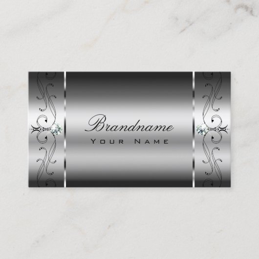 Oog met zilveren gekrikte juwelen visitekaartje (Voorkant)