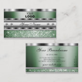Oog met zilveren groene sparkle Glitter Logo toevo Visitekaartje (Voorkant / Achterkant)