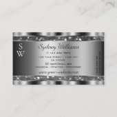 Oog met zilverglitter Sparkle Stars Monogram Visitekaartje (Achterkant)