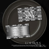 Oog met zilverglitter Sparkle Stars Monogram Visitekaartje