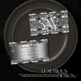 Oog met zilverglitter Sparkle Stars Monogram Visitekaartje