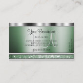 Oog met zilvergroene sparkle Glitter-monogram Visitekaartje (Achterkant)
