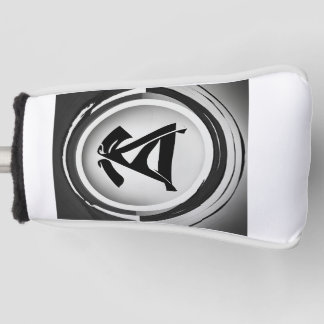 Oog met zwarte karate riem, logo, zwart en wit, golfheadcover