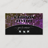 Oog met zwarte Paarse sparkle Glitter Diamonds Visitekaartje (Voorkant)