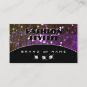 Oog met zwarte Paarse sparkle Glitter Shimmery Visitekaartje (Voorkant)