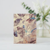 Oog Mode Abstracte Mixed Media Collage  Briefkaart (Staand voorkant)