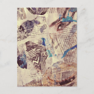 Oog Mode Abstracte Mixed Media Collage  Briefkaart