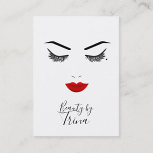 Oog Mooiheid Gezicht Wimpers & Rode Lippen Make-up Visitekaartje