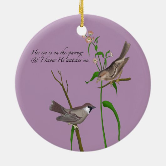 Oog op de Sparrow Keramisch Ornament (Achterkant)