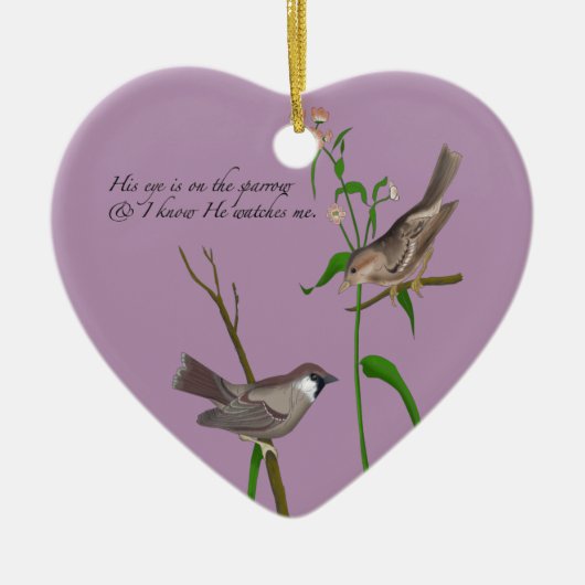 Oog op de Sparrow Keramisch Ornament (Voorkant)