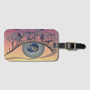 Oog op de wereld - Natuur & Earth Art Bagagelabel