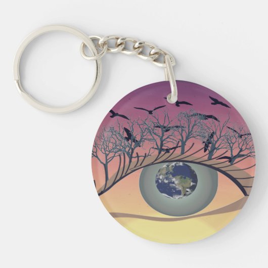 Oog op de wereld - Natuur & Earth Art Sleutelhanger (Voorkant)