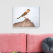 Oog op het Sparrow Wrapped Canvas Afdruk (Insitu (Woonkamer))