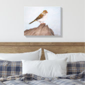 Oog op het Sparrow Wrapped Canvas Afdruk (Insitu (Slaapkamer))