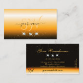 Oog Oranje zwarte sparkle-juwelen monogram Visitekaartje (Voorkant / Achterkant)