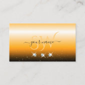 Oog Oranje zwarte sparkle-juwelen monogram Visitekaartje (Voorkant)