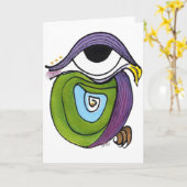 Oog, papegaaienbriefkaart kaart (Gele Bloem)