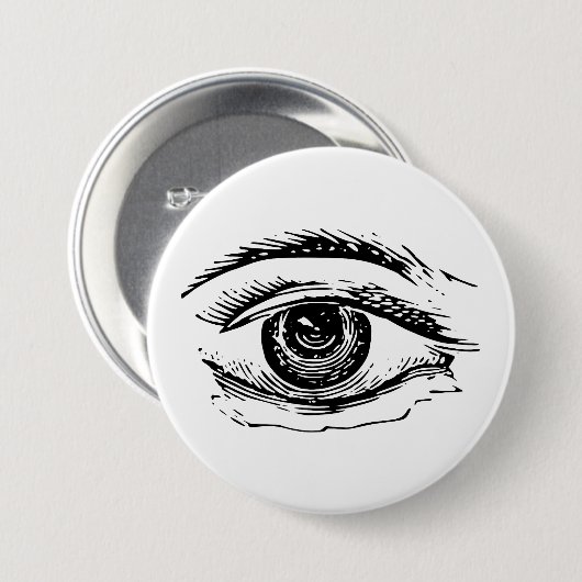 Oog Ronde Button 7,6 Cm (Voorkant /achterkant)