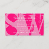 Oog Roze en Wit met Monogram Stijlvol Visitekaartje (Achterkant)