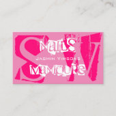 Oog Roze en Wit met Monogram Stijlvol Visitekaartje (Voorkant)