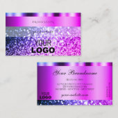 Oog Roze Paarse Sparkle Glitter vangen met Logo Visitekaartje (Voorkant / Achterkant)