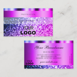 Oog Roze Paarse Sparkle Glitter vangen met Logo Visitekaartje