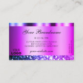 Oog Roze Paarse Sparkle Glitter vangen met Logo Visitekaartje (Achterkant)