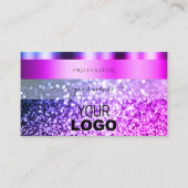 Oog Roze Paarse Sparkle Glitter vangen met Logo Visitekaartje (Voorkant)