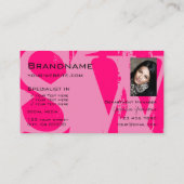 Oog roze zwart vangen met foto-Logo monogram Visitekaartje (Achterkant)