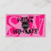 Oog roze zwart vangen met foto-Logo monogram Visitekaartje (Voorkant)