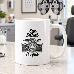 Oog Schiet Mensen Oogheelkundig Fotograaf Camera Koffiemok