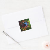Oog - Stellaire Kwekerij R136 op nevel achtergrond Vierkante Sticker (Envelop)