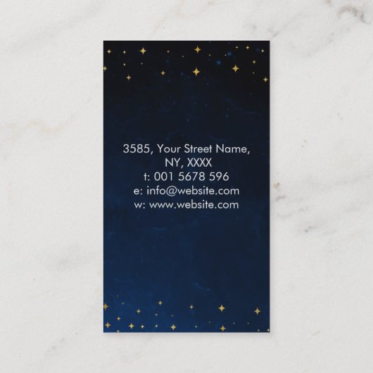 Oog - Triple Moon - Gemstone en goud Visitekaartje (Achterkant)