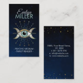 Oog - Triple Moon - Gemstone en goud Visitekaartje (Voorkant / Achterkant)