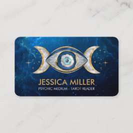 Oog - Triple Moon - Gemstone en goud Visitekaartje