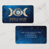 Oog - Triple Moon - Gemstone en goud Visitekaartje (Voorkant / Achterkant)