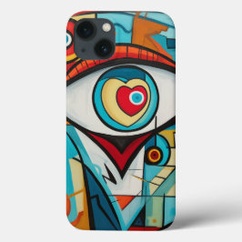 Oog Valentijn hart liefde art deco Case-Mate iPhone Case