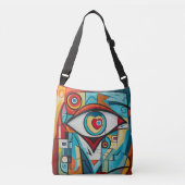 Oog Valentijn hart liefde art deco Crossbody Tas (Voorkant)