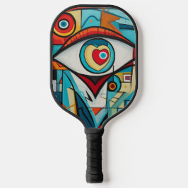Oog Valentijn hart liefde art deco Pickleball Paddle