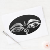 Oog van Boeddha - Boeddhisme Symbool Ovale Sticker (Envelop)